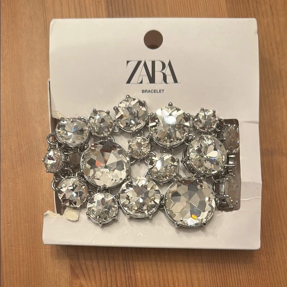 NWT Zara Silver Crystal Bracelet